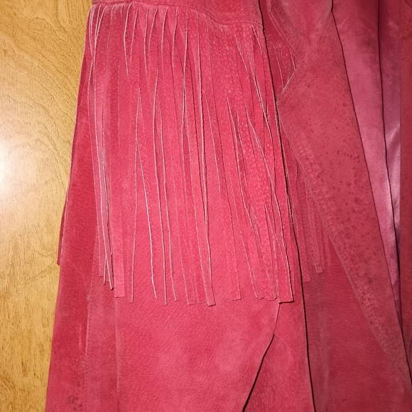 VINTAGE Red fringe jacket with shoulder pads! From the 80s! - Picture 11 of 11